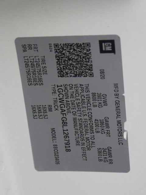 2020 Chevrolet Express Cargo 2500 WT