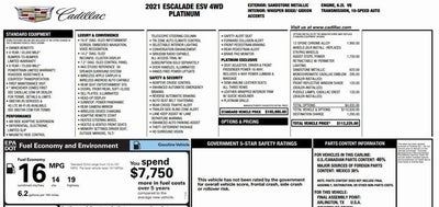 2021 Cadillac Escalade ESV Premium Luxury Platinum