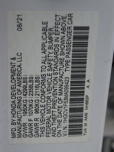 2021 Honda Accord EX-L