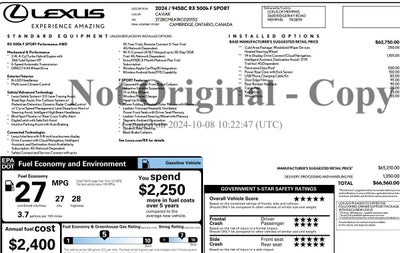 2024 Lexus RX 500h F SPORT Performance