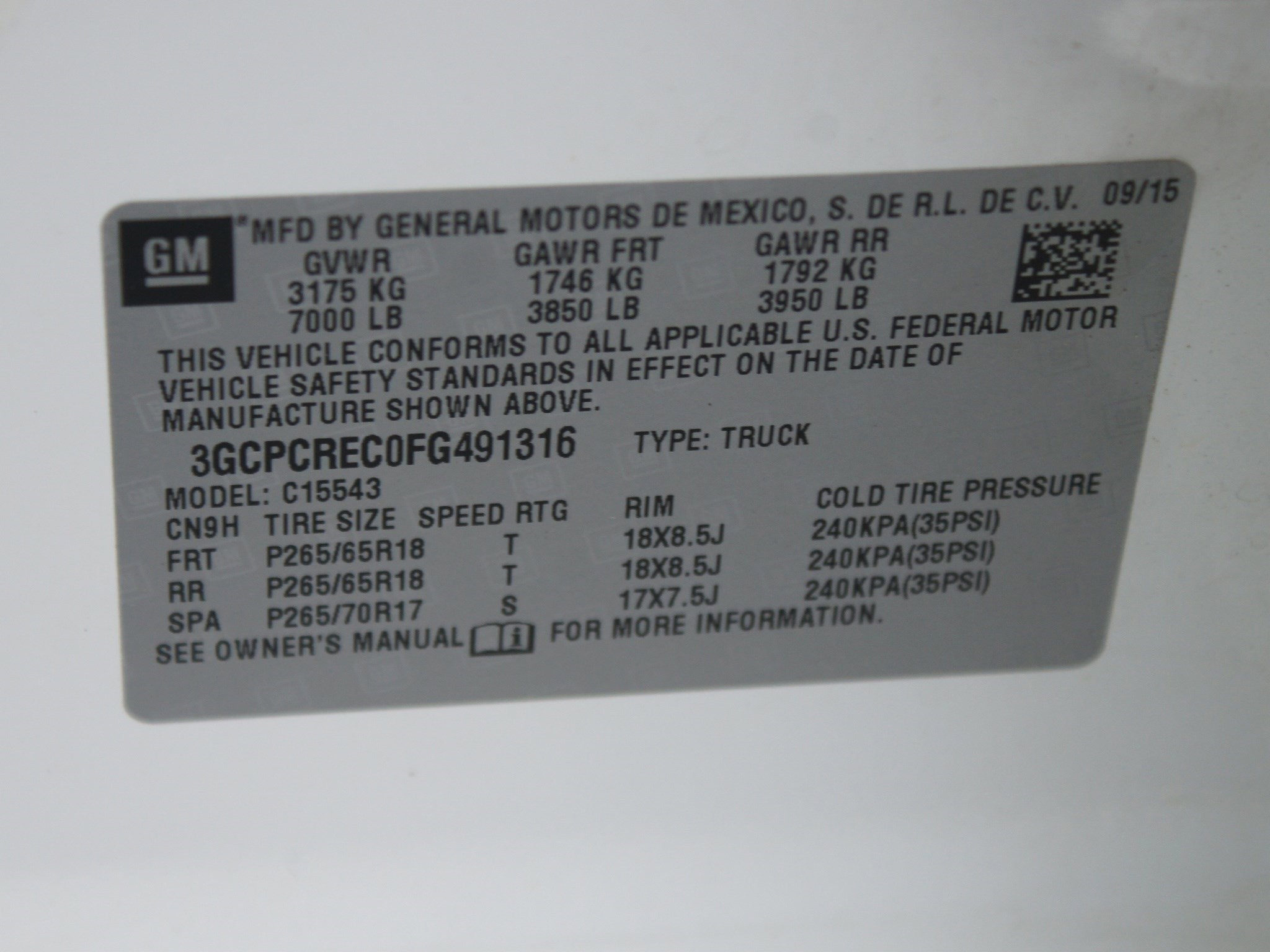 2015 Chevrolet Silverado 1500 LT