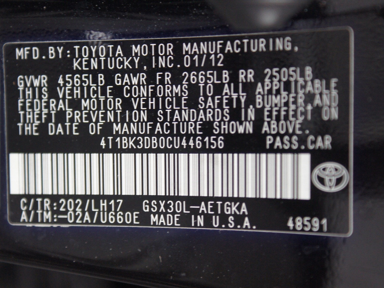 2012 Toyota Avalon Limited