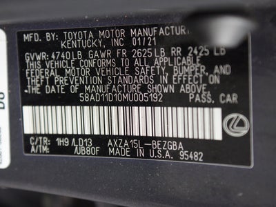 2021 Lexus ES ES 250