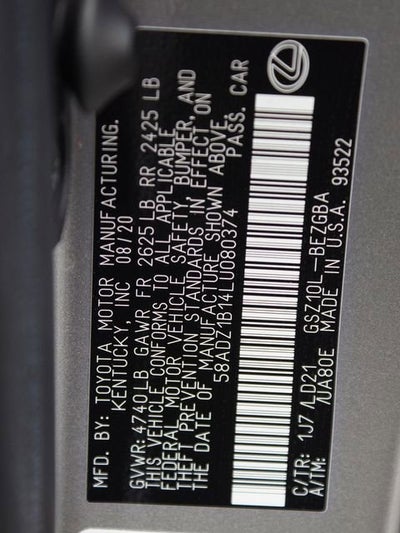 2020 Lexus ES 350 ES 350