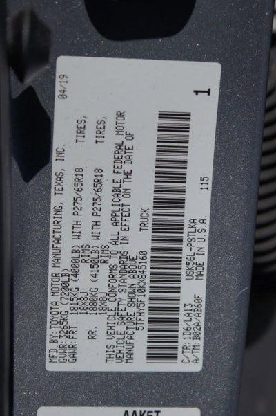 2019 Toyota Tundra Limited 5.7L V8