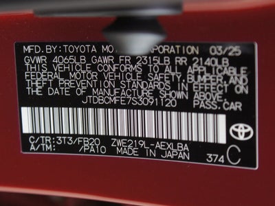 2025 Toyota Corolla Hybrid LE