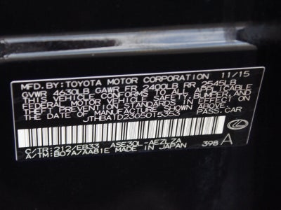 2016 Lexus IS 200t NA