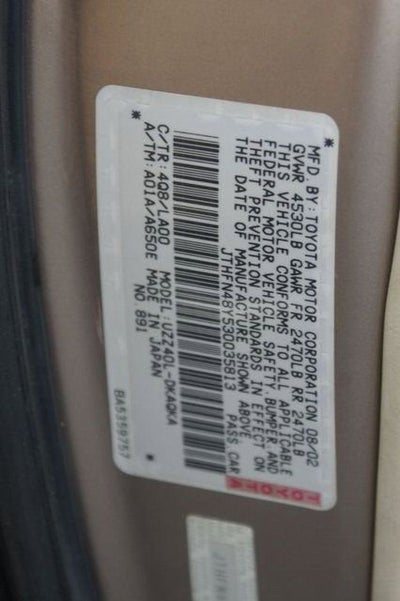 2003 Lexus SC 430 NA