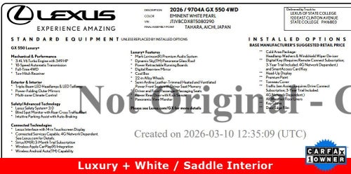 2026 Lexus GX GX 550 Luxury